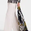 La Doublej Square Scarf In Marea Black & White