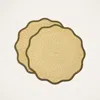 La Doublej Straw Cloud Placemats Set Of 2 In Solid Olive