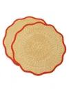 La Doublej Straw Cloud Placemats Set Of 2 In Brown