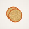 La Doublej Straw Coasters Set Of 2 In Orange