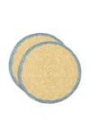 La Doublej Straw Coasters Set Of 2 In Neutrals