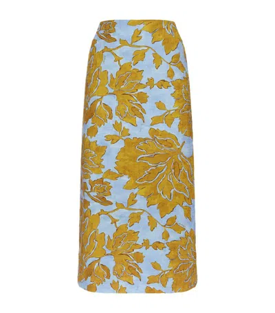 La Doublej Stretch-cotton Pencil Skirt In Yellow