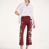 La Doublej Stretch Pants In Woodland Placée Burgundy