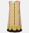 La Doublej Stretch Tunic Printed Satin Minidress In Multi