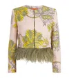 La Doublej Stretch-cotton Printed Cropped Jacket In Multi