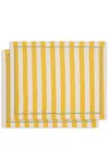 La Doublej Stripe-pattern Table Mat Set In Yellow
