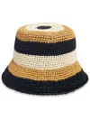 La Doublej Striped Bucket Hat In Black