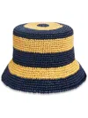 La Doublej Striped Bucket Hat In Blue