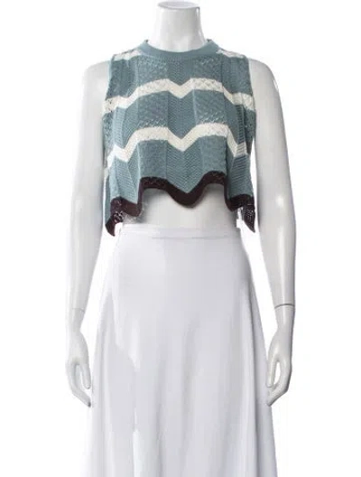 Pre-owned La Doublej Striped Crew Neck Crop Top W/ Tags In White