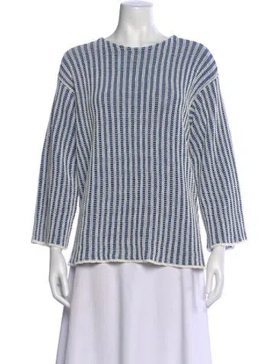 Pre-owned La Doublej Striped Crew Neck Sweater In Blue