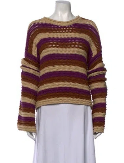 Pre-owned La Doublej Striped Crew Neck Sweater In Multicolor