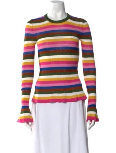 Pre-owned La Doublej Striped Crew Neck Top