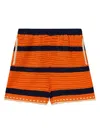 La Doublej Striped Crochet Shorts In Multi