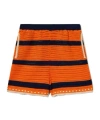 La Doublej Striped Crochet Shorts In Orange