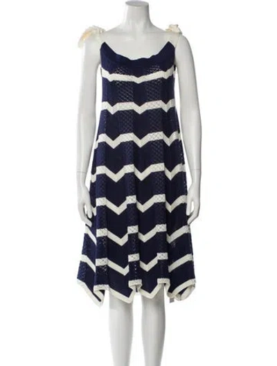 Pre-owned La Doublej Striped Knee-length Dress In Blue
