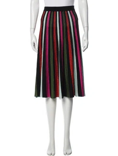 Pre-owned La Doublej Striped Knee-length Skirt In Multi
