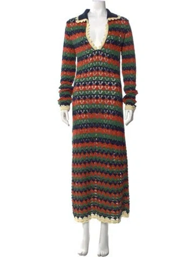 Pre-owned La Doublej Striped Long Dress In Multi