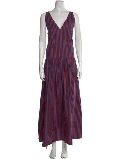 Pre-owned La Doublej Striped Long Dress In Red