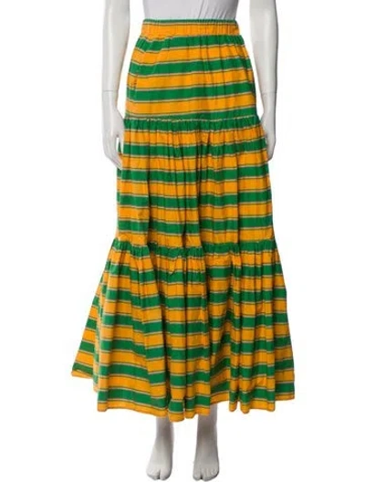 Pre-owned La Doublej Striped Midi Length Skirt In Multi