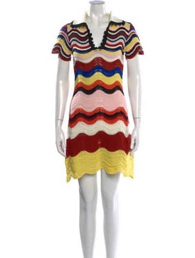 Pre-owned La Doublej Striped Mini Dress In Multicolor