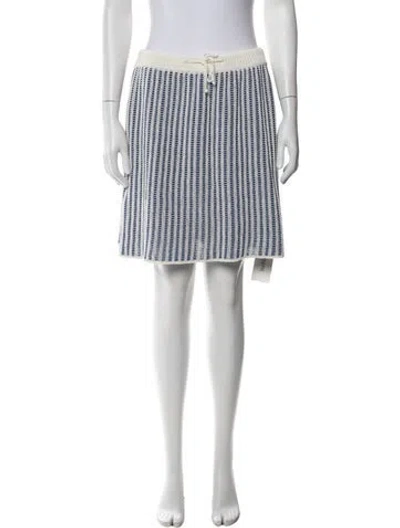 Pre-owned La Doublej Striped Mini Skirt In Blue