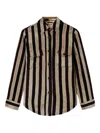 La Doublej Striped-pattern Chest-pocket Jacket In Blue