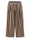 La Doublej Striped-pattern Pleated-front Trousers In Brown