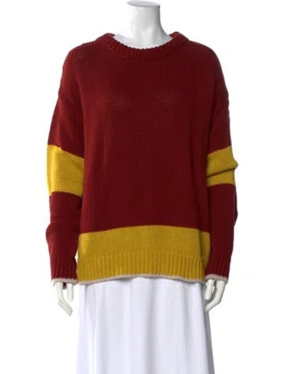 Pre-owned La Doublej Striped Scoop Neck Sweater In Red