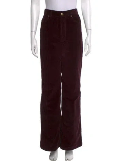 Pre-owned La Doublej Striped Wide Leg Pants In Burgundy