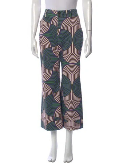 Pre-owned La Doublej Striped Wide Leg Pants In Green