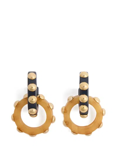 La Doublej Studded Hoop Earrings In Gold