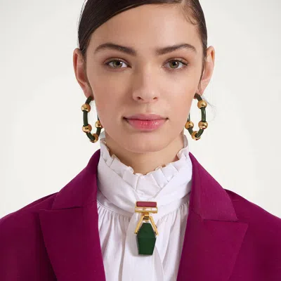 LA DOUBLEJ STUDDED HOOPS