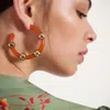 La Doublej Studded Hoops In Orange