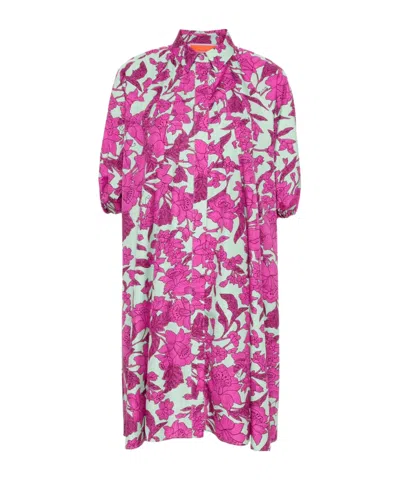 LA DOUBLEJ SUNBURST COTTON MIDI DRESS