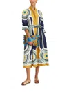 La Doublej Sundowner Cotton Poplin Midi Dress In Multi