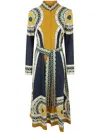 La Doublej Sundowner Cotton Poplin Midi Dress In Mudejar Placée