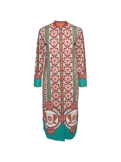 Pre-owned La Doublej Sundowner Midi Dress In Red
