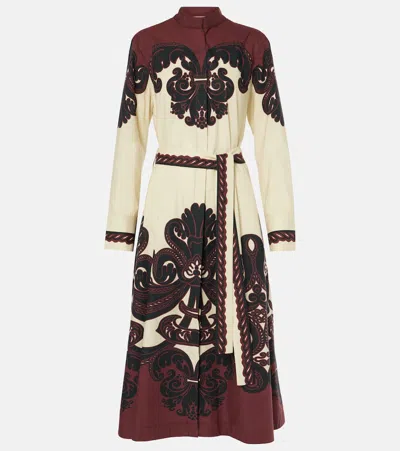 LA DOUBLEJ SUNDOWNER PRINTED COTTON POPLIN MIDI DRESS