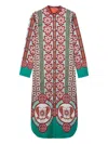 La Doublej Sundowner Floral-print Cotton-poplin Midi Shirt Dress In Multi