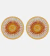 La Doublej Sunrays Set Of 2 Porcelain Dessert Plates In Sunrays Multicolor