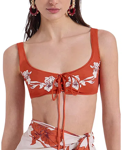 La Doublej Sunset Bikini Top In Orange
