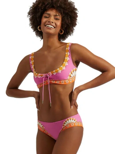 La Doublej Sunset Bikini Top Placée In Pink
