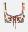 La Doublej Sunset Floral Bikini Top In Multi