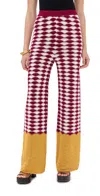 La Doublej Sunset Pants Red/yellow/white In Red/yellow/white