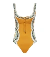 La Doublej Sunset Scoop Neck Swimsuit In Mudejar Placée Marigold