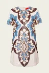 La Doublej Super Mini Swing Dress In Palazzo Chocolate In Multi
