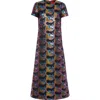 La Doublej Super Swing Dress In Spritz Blue Petrol