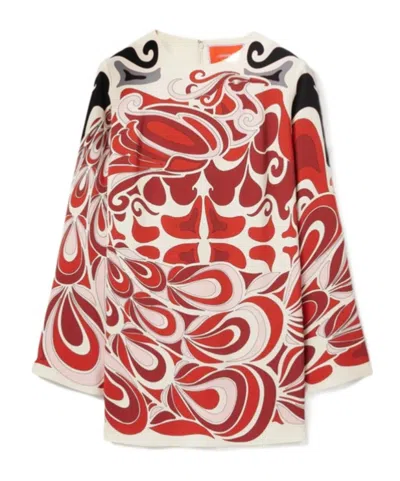 LA DOUBLEJ LA DOUBLEJ GEOMETRIC FLARED-SLEEVE MINI DRESS