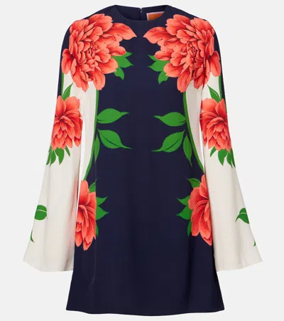 La Doublej Supremes Printed Satin Minidress In Blue