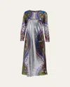 La Doublej Supremes Swing Sequinned Maxi Dress In Silver